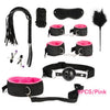 Women Men Porno Sex Handcuffs Nipple Clamps Whip Mouth Gag Sex Mask Anal Plug Bondage Set Sexy Lingerie Toys for Adults