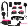 Women Men Porno Sex Handcuffs Nipple Clamps Whip Mouth Gag Sex Mask Anal Plug Bondage Set Sexy Lingerie Toys for Adults