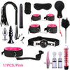 Women Men Porno Sex Handcuffs Nipple Clamps Whip Mouth Gag Sex Mask Anal Plug Bondage Set Sexy Lingerie Toys for Adults