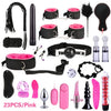 Women Men Porno Sex Handcuffs Nipple Clamps Whip Mouth Gag Sex Mask Anal Plug Bondage Set Sexy Lingerie Toys for Adults